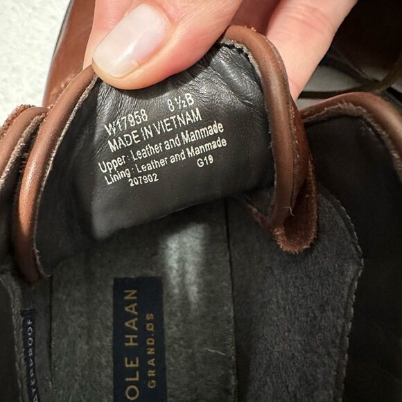 Cole Haan Briana Grand Lace-up Leather Hiker Boots 8.5 Brown Waterproof - Picture 6 of 10